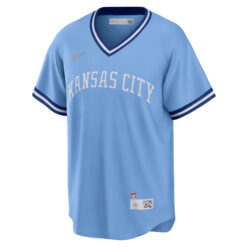 Alternative view of George Brett Kansas City Royals Light Blue Cooperstown Collection Jersey - All Stitched