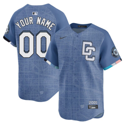 Custom Washington Nationals Blue 2025 City Connect Limited Jersey - All Stitched
