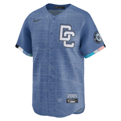 Alternative view of Custom Washington Nationals Blue 2025 City Connect Limited Jersey - All Stitched
