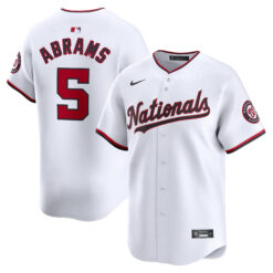CJ Abrams Washington Nationals White Home Limited Jersey - All Stitched