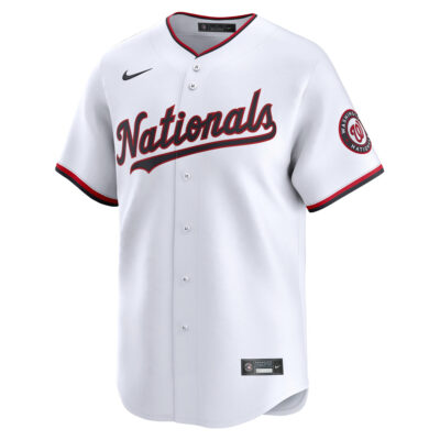 Alternative view of CJ Abrams Washington Nationals White Home Limited Jersey - All Stitched