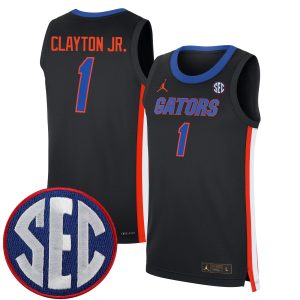 Walter Clayton Jr Florida Gators Basketball Black Jersey w/ SEC Patch - All Stitched