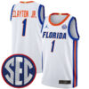 Walter Clayton Jr Florida Gators Basketball White Jersey w/ SEC Patch - All Stitched