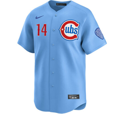 Alternative view of Ernie Banks Chicago Cubs Blue Alternate Limited Jersey - All Stitched