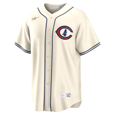 Alternative view of Ernie Banks Chicago Cubs Cream Field Of Dreams Jersey - All Stitched