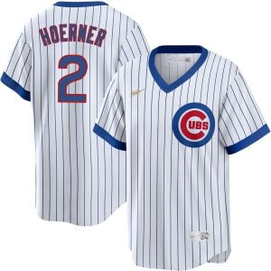 Nico Hoerner Chicago Cubs White 1968 Cooperstown Collection Jersey - All Stitched