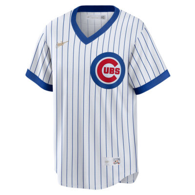 Alternative view of Seiya Suzuki Chicago Cubs White 1968 Cooperstown Collection Jersey - All Stitched