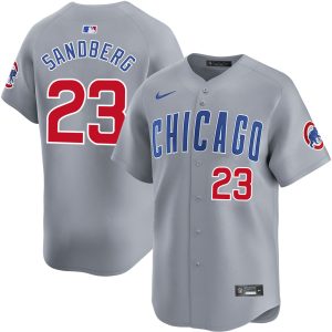 Ryne Sandberg Chicago Cubs Grey Road Limited Jersey - All Stitched