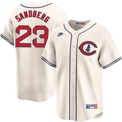 Ryne Sandberg Chicago Cubs Cream Field Of Dreams Jersey - All Stitched