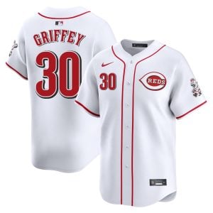 Ken Griffey Jr Cincinnati Reds White Home Limited Jersey - All Stitched