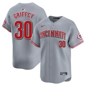 Ken Griffey Jr Cincinnati Reds Grey Road Limited Jersey - All Stitched