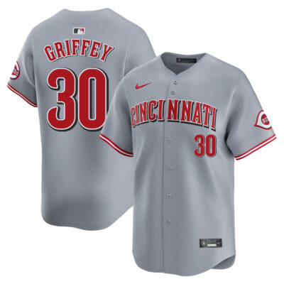 Ken Griffey Jr Cincinnati Reds Grey Road Limited Jersey - All Stitched
