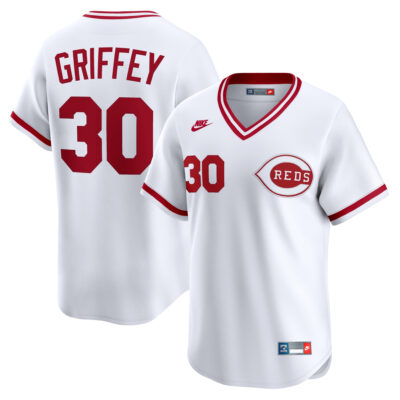 Ken Griffey Jr Cincinnati Reds White Throwback Jersey - All Stitched