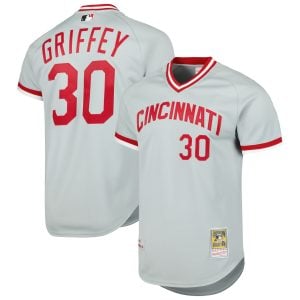 Ken Griffey Jr Cincinnati Reds Grey 2004 Throwback Jersey - All Stitched
