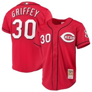 Ken Griffey Jr Cincinnati Reds Red Throwback Jersey - All Stitched