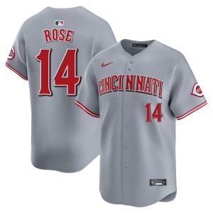 Pete Rose Cincinnati Reds Grey Road Limited Jersey - All Stitched