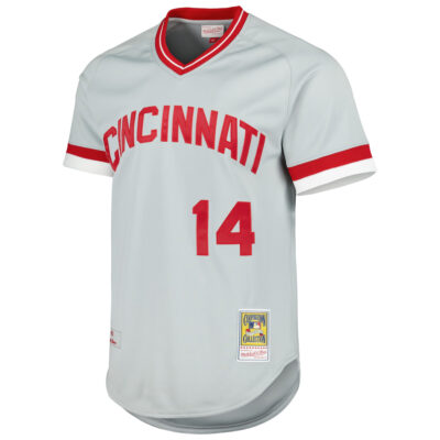 Alternative view of Pete Rose Cincinnati Reds Grey 2004 Throwback Jersey - All Stitched
