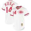 Pete Rose Cincinnati Reds White Throwback Jersey - All Stitched