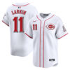 Barry Larkin Cincinnati Reds White Home Limited Jersey - All Stitched