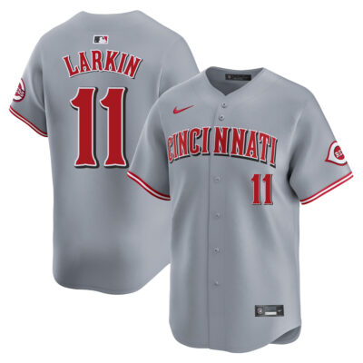 Barry Larkin Cincinnati Reds Grey Road Limited Jersey - All Stitched