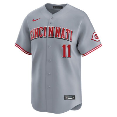Alternative view of Barry Larkin Cincinnati Reds Grey Road Limited Jersey - All Stitched