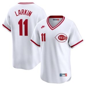 Barry Larkin Cincinnati Reds White Throwback Jersey - All Stitched
