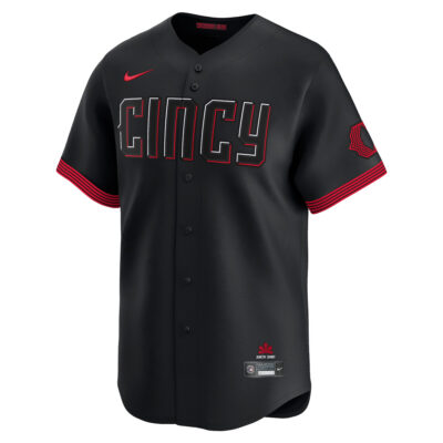 Alternative view of Barry Larkin Cincinnati Reds Black City Connect Limited Jersey - All Stitched