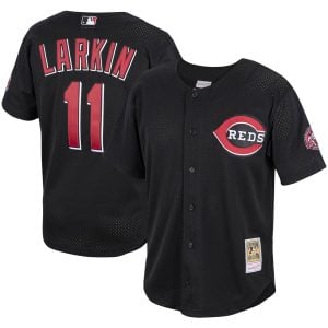 Barry Larkin Cincinnati Reds Black Throwback Jersey - All Stitched