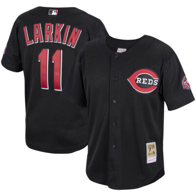 Barry Larkin Cincinnati Reds Black Throwback Jersey - All Stitched