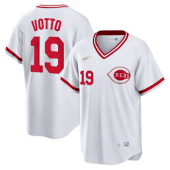 Joey Votto Cincinnati Reds White Throwback Jersey - All Stitched