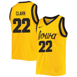 Caitlin Clark Iowa Hawkeyes Basketball Gold Game Jersey - All Stitched