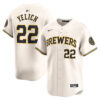 Christian Yelich Milwaukee Brewers Cream Home Limited Jersey - All Stitched