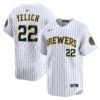 Christian Yelich Milwaukee Brewers White Alternate Limited Jersey - All Stitched