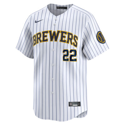Alternative view of Christian Yelich Milwaukee Brewers White Alternate Limited Jersey - All Stitched