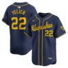 Christian Yelich Milwaukee Brewers Navy Alternate Limited Jersey - All Stitched