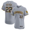 Christian Yelich Milwaukee Brewers Grey Road Elite Jersey - All Stitched