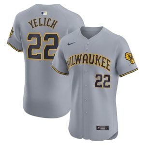 Christian Yelich Milwaukee Brewers Grey Road Elite Jersey - All Stitched