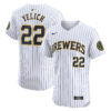 Christian Yelich Milwaukee Brewers White Alternate Elite Jersey - All Stitched