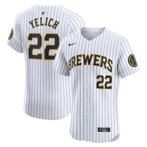 Christian Yelich Milwaukee Brewers White Alternate Elite Jersey - All Stitched