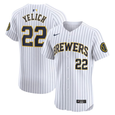 Christian Yelich Milwaukee Brewers White Alternate Elite Jersey - All Stitched