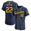 Christian Yelich Milwaukee Brewers Navy Alternate Elite Jersey - All Stitched