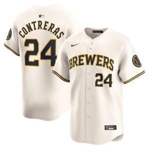 William Contreras Milwaukee Brewers Cream Home Limited Jersey - All Stitched