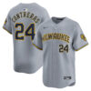 William Contreras Milwaukee Brewers Grey Road Limited Jersey - All Stitched