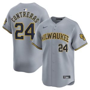 William Contreras Milwaukee Brewers Grey Road Limited Jersey - All Stitched