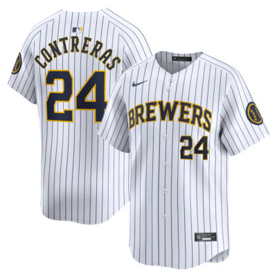 William Contreras Milwaukee Brewers White Alternate Limited Jersey - All Stitched