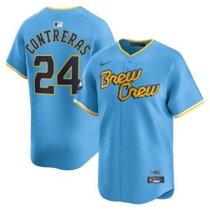 William Contreras Milwaukee Brewers Powder Blue City Connect Limited Jersey - All Stitched