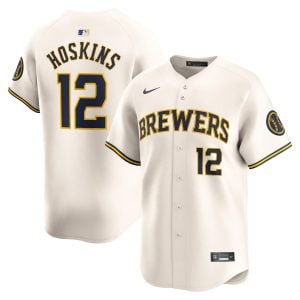 Rhys Hoskins Milwaukee Brewers Cream Home Limited Jersey - All Stitched