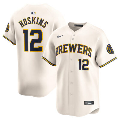 Rhys Hoskins Milwaukee Brewers Cream Home Limited Jersey - All Stitched