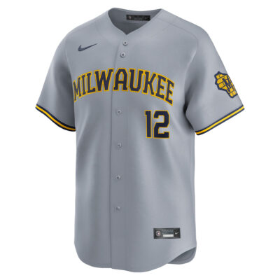 Alternative view of Rhys Hoskins Milwaukee Brewers Grey Road Limited Jersey - All Stitched