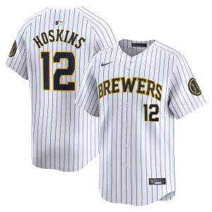 Rhys Hoskins Milwaukee Brewers White Alternate Limited Jersey - All Stitched